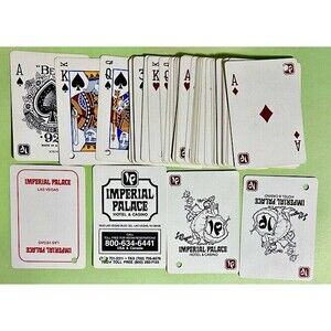 Imperial Palace Hotel ,Casino Las Vegas-Floor Used Retired Red,BEE Playing Cards